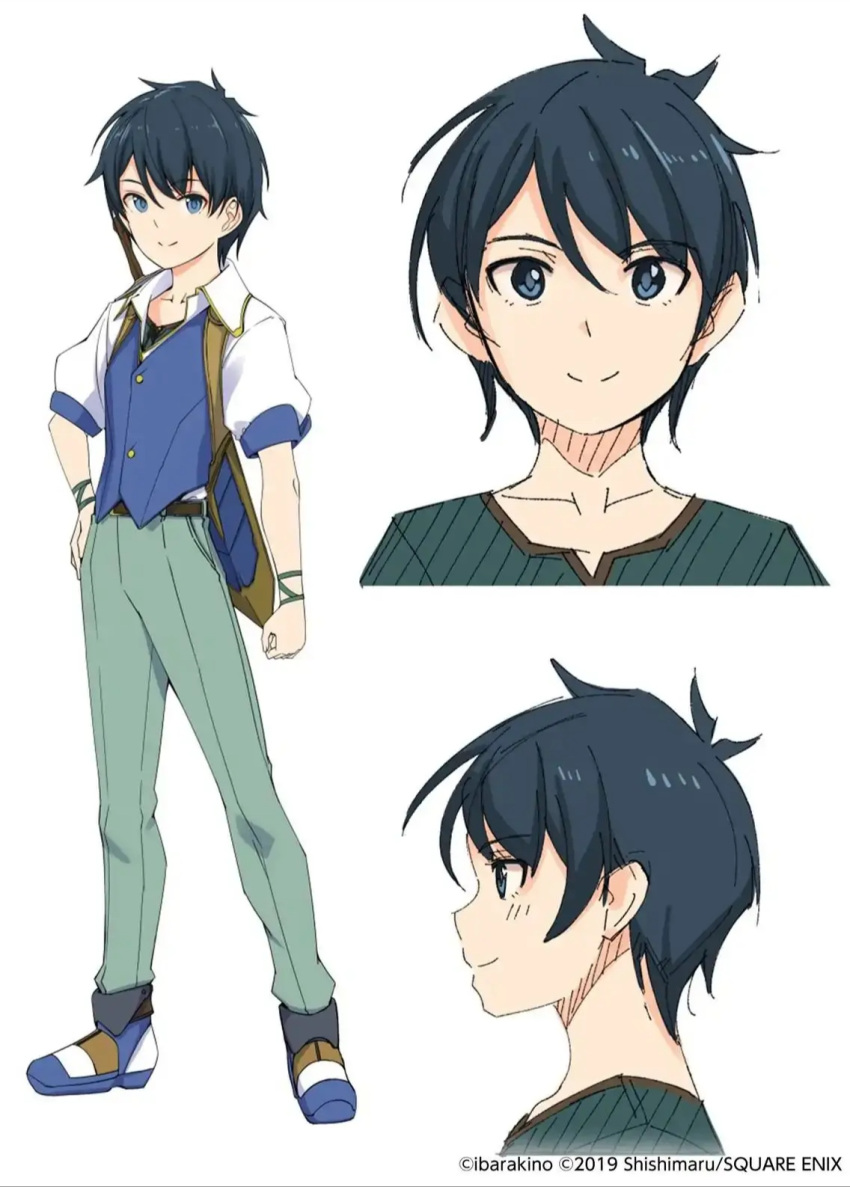1boy, character_profile, ibarakino, official_art, shishimaru, short_hair, square_enix