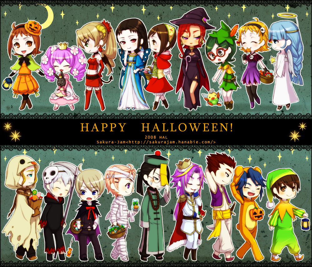 angela_(harvest_moon), anissa_(harvest_moon), basket, butterfly_wings, calvin_(harvest_moon), candace_(harvest_moon), chase_(harvest_moon), demon