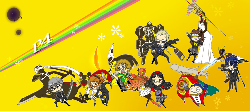bad_id, black_hair, blue_hair, brown_hair, cabbie_hat, chibi, fan, folding_chair