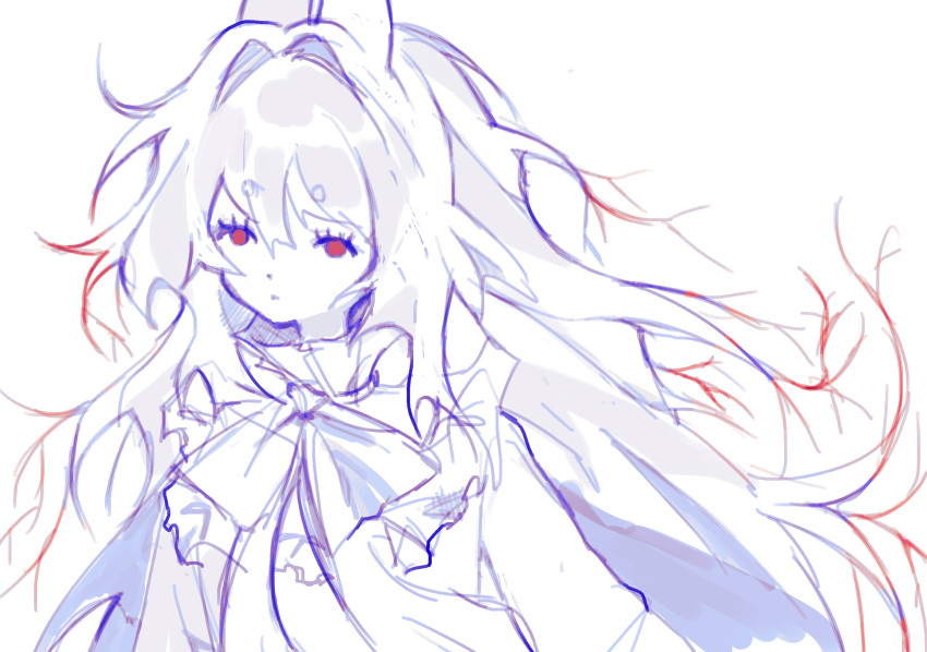 1girl, animal_ears, bow, bowtie, closed_mouth, commentary, dot_mouth, dot_nose