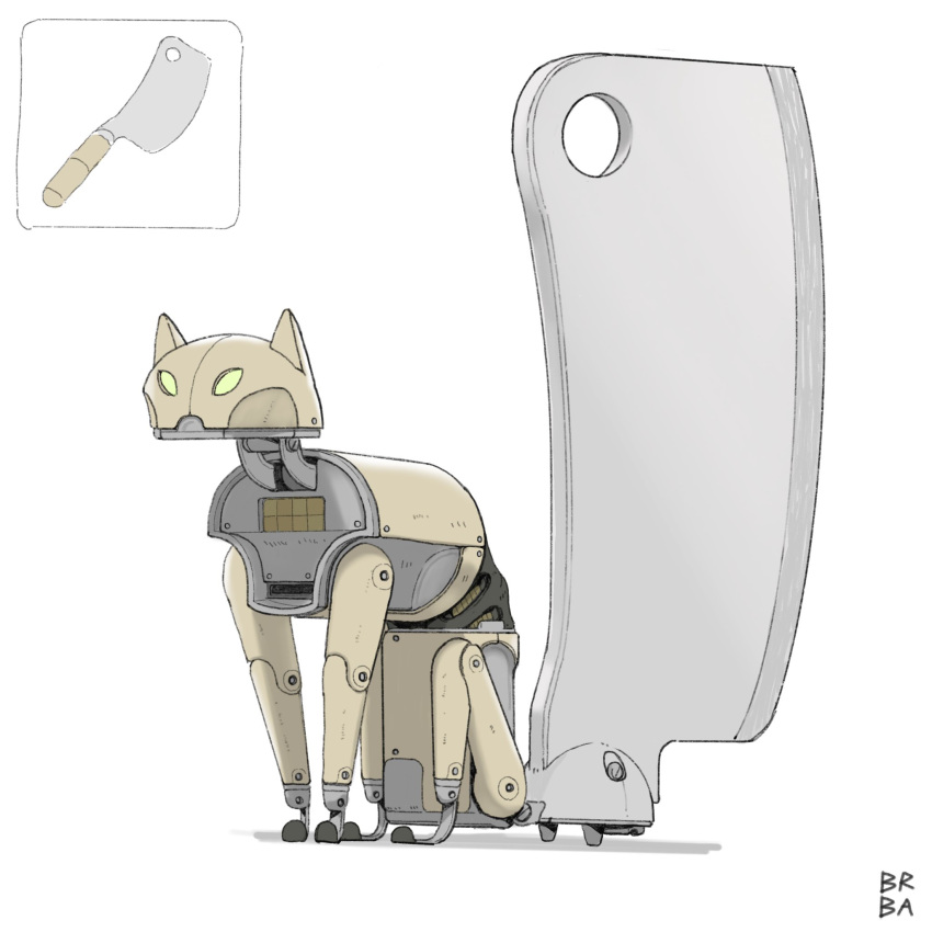 braydan_barrett, cat, commentary, creature, english_commentary, highres, knife, no_humans