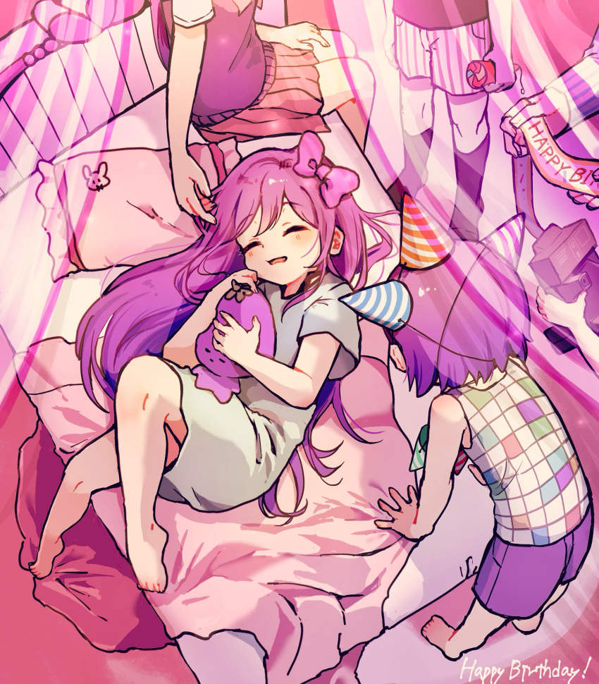 007f89_siyo, 2girls, 4boys, aubrey_(headspace)_(omori), aubrey_(omori), basil_(headspace)_(omori), basil_(omori), black_socks