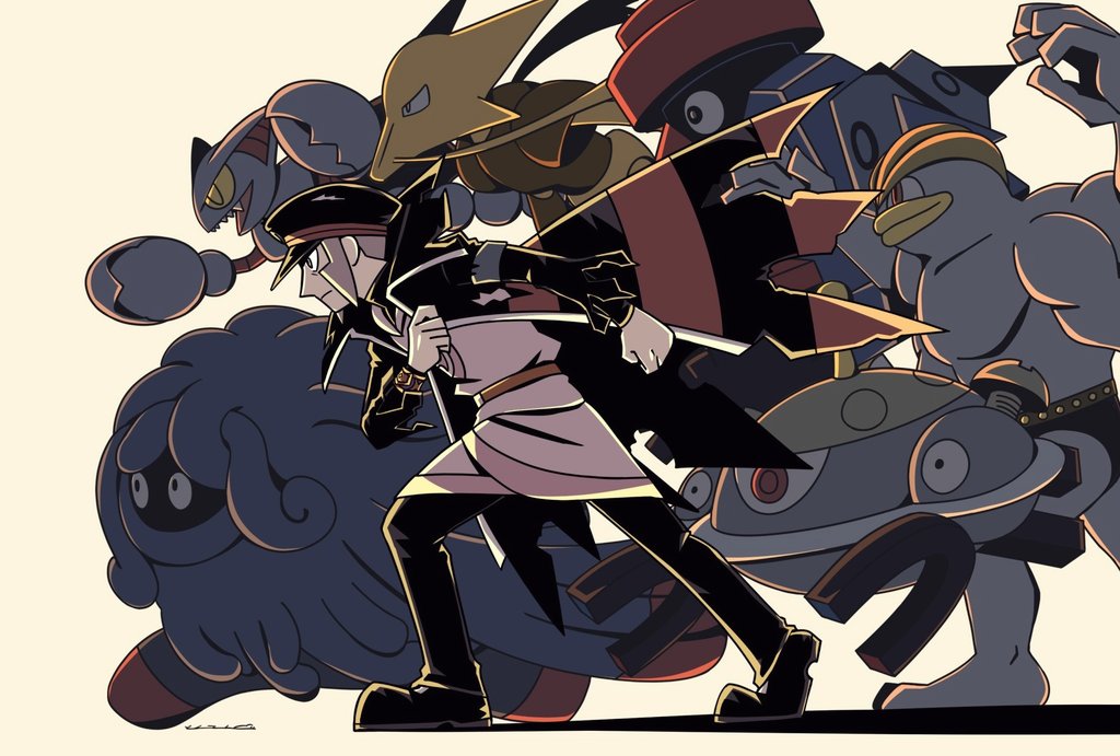 1boy, alakazam, am10ukiuki, armband, armlet, bat_(animal), belt, black_coat