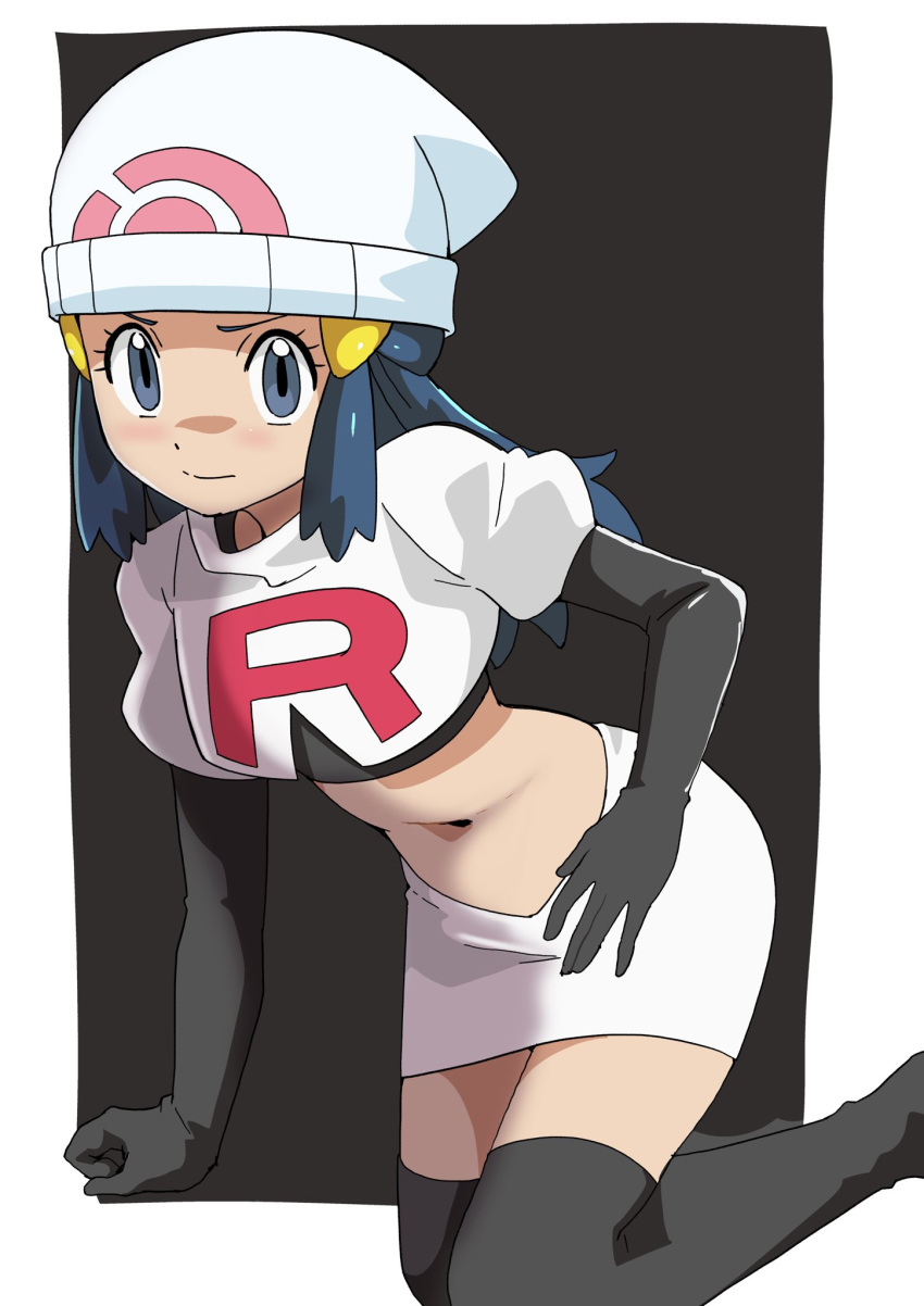 1girl, alternate_costume, arms_at_sides, beanie, black_eyes, black_footwear, black_gloves, black_hair