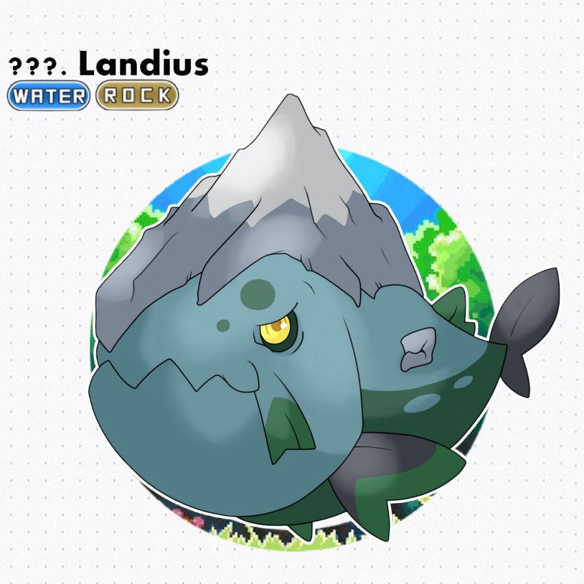 fakemon, fakemon_(creature), fish, jhonnyboyarts, monster, montain, nintendo, pokemon