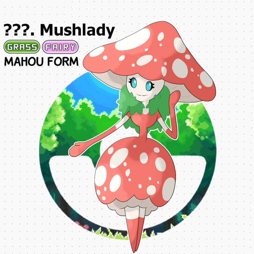fakemon, fakemon_(creature), jhonnyboyarts, lady, mahou_shoujo, monster, mushroom, nintendo