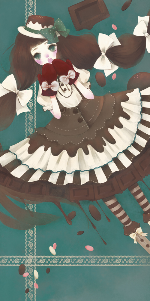 bow, chocolate, dress, hat, original, shindog, solo