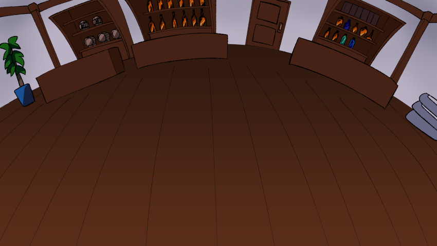 alcohol, barrel, cho_cola_star, cookie_(touhou), door, fisheye, futon, highres