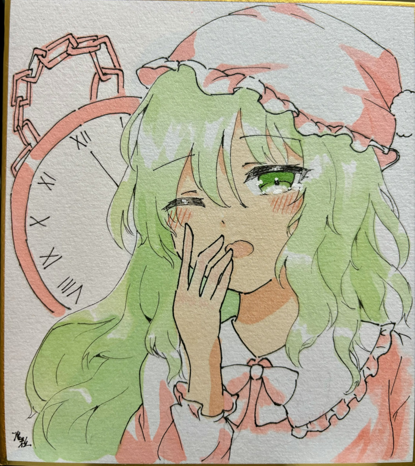 1girl, absurdres, bow, bowtie, breasts, chain, clock, commentary_request