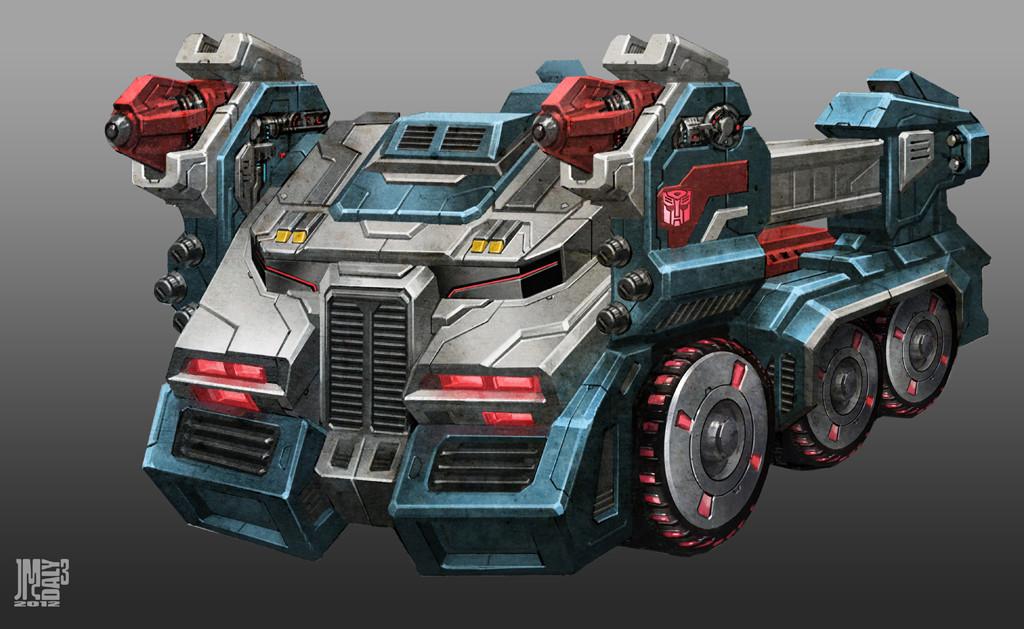 armored_vehicle, autobot, concept_art, jamesdaly, military_truck, military_vehicle, motor_vehicle, neon_trim