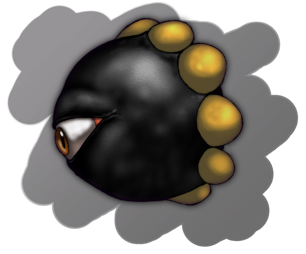 1other, black_skin, brown_eyes, colored_skin, dark_matter_(kirby), from_side, kirby's_dream_land_2, kirby_(series)