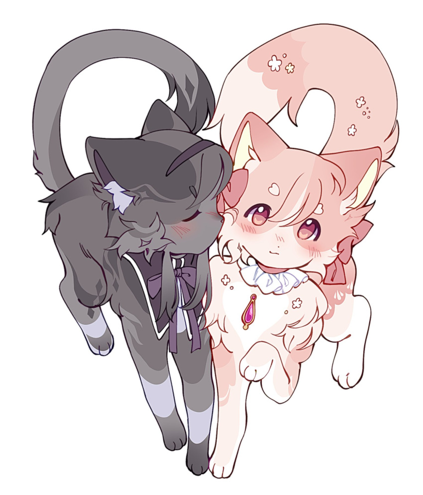 akemi_homura, akemi_homura_(magical_girl), animal, animal_focus, animalization, black_fur, blush, bow