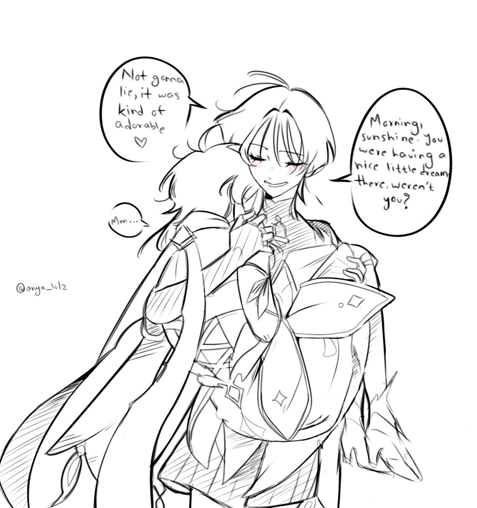 1boy, 1girl, antenna_hair, anya_lolz, arm_around_back, arm_around_shoulder, blunt_ends, bodysuit