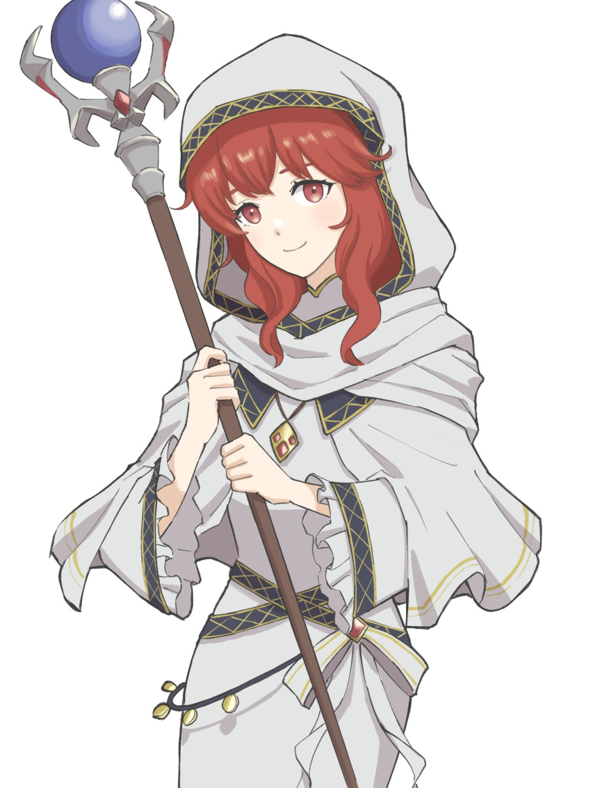 1girl, dress, fire_emblem, fire_emblem:_mystery_of_the_emblem, fire_emblem:_shadow_dragon_and_the_blade_of_light, highres, holding, holding_staff