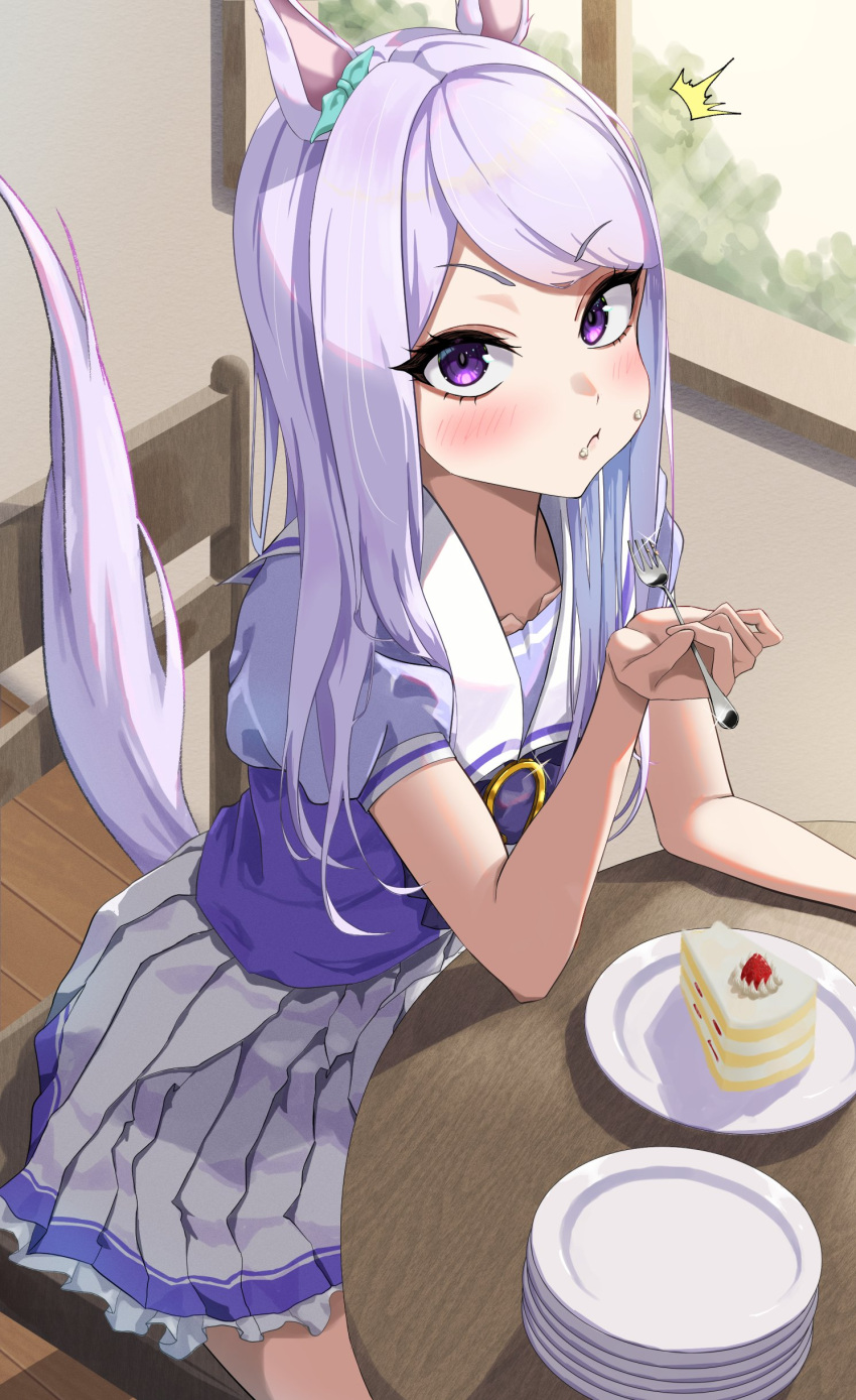 1girl, :t, absurdres, animal_ears, aqua_bow, azuki_(azuki_azukki), blush, bow