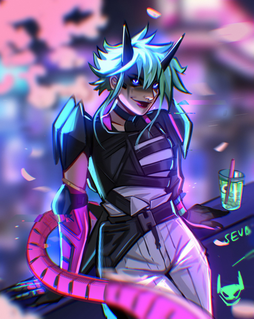 1girl, alter_(apex_legends), animification, apex_legends, artist_name, black_choker, black_gloves, black_lips