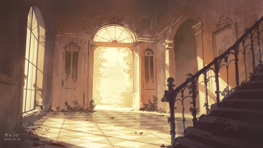arch, day, evening, highres, home_nobi, indoors, interior, no_humans