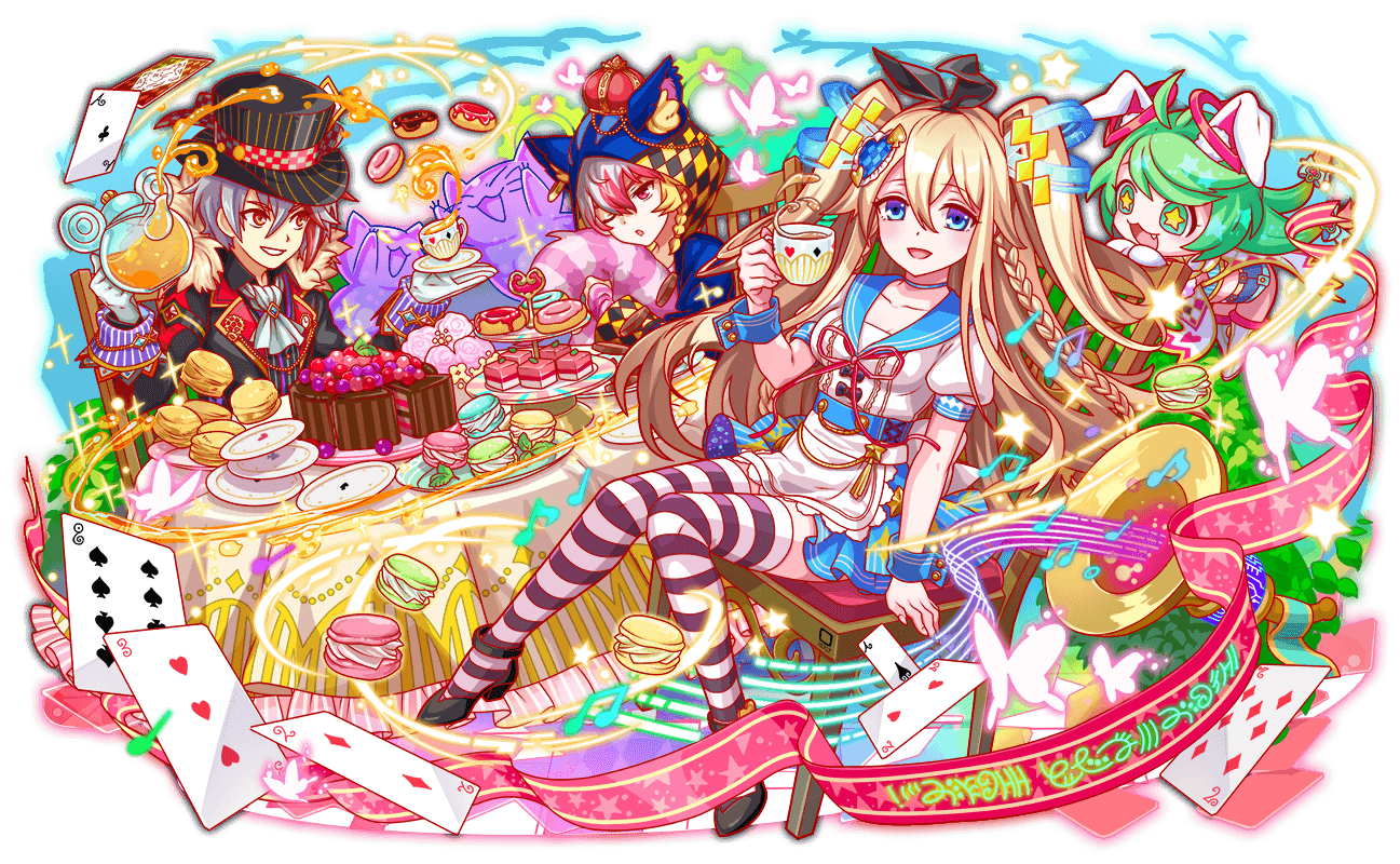 2boys, 2girls, 2others, ace_(playing_card), ace_of_spades, alice_(alice_in_wonderland), alice_(alice_in_wonderland)_(cosplay), alice_in_wonderland