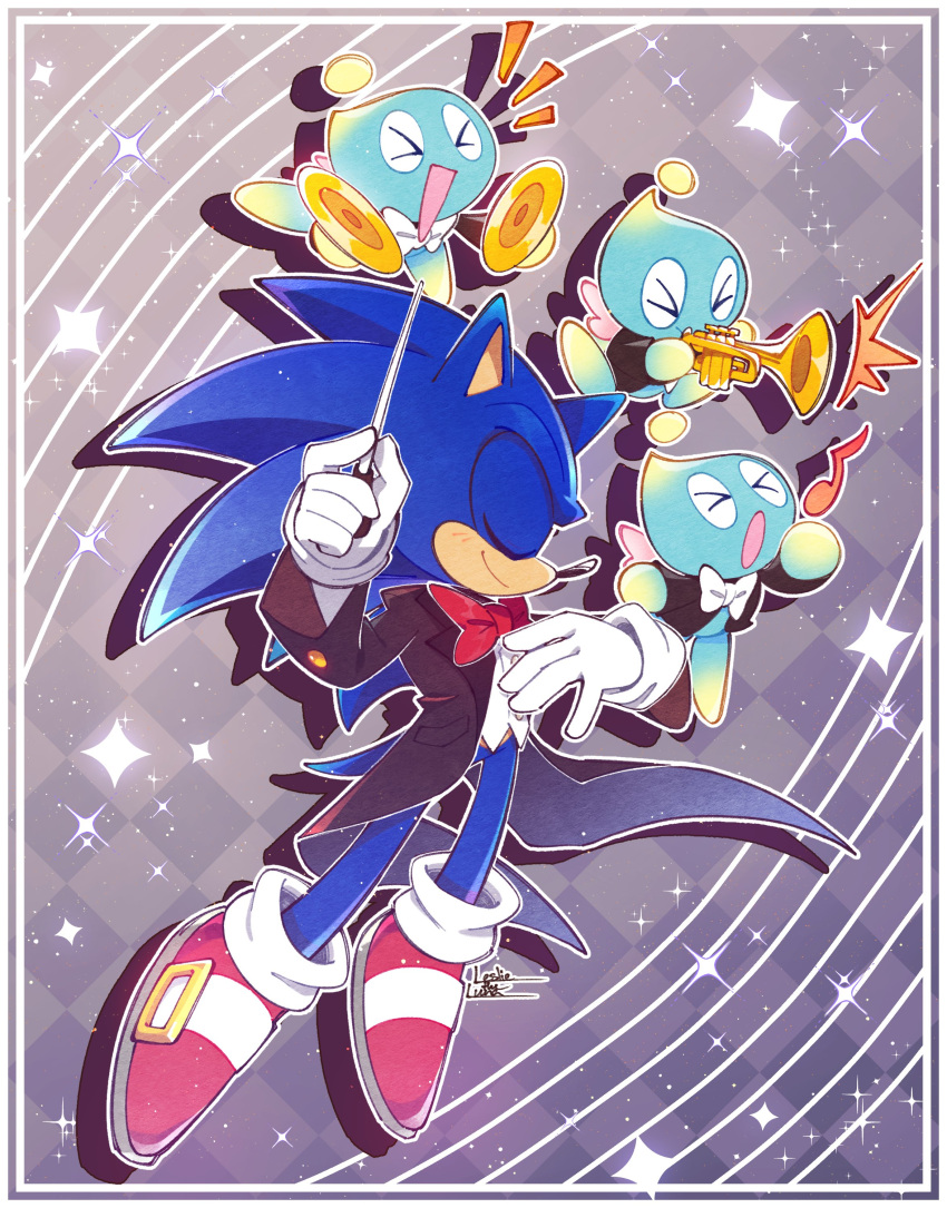 1boy, ^^^, absurdres, animal_ears, black_coat, blue_fur, border, bottomless