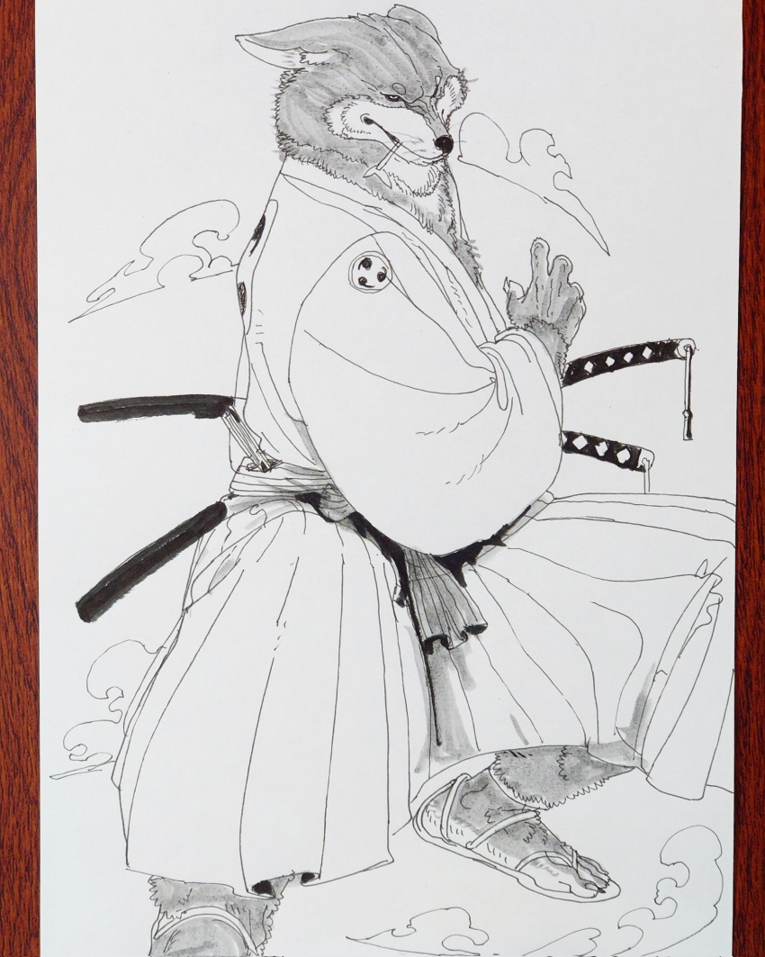 1boy, animal_ears, body_fur, check_animal, closed_mouth, fighting_stance, fingernails, fox_boy