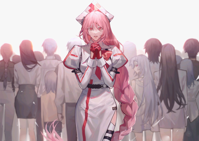 1girl, absurdres, anne_(path_to_nowhere), arm_belt, belt, braid, chinese_commentary, commentary