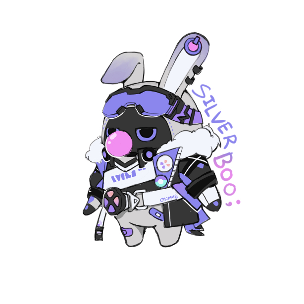 1other, animal_ears, bandages, bangboo_(zenless_zone_zero), belt, chewing_gum, chewinggum_p, chibi