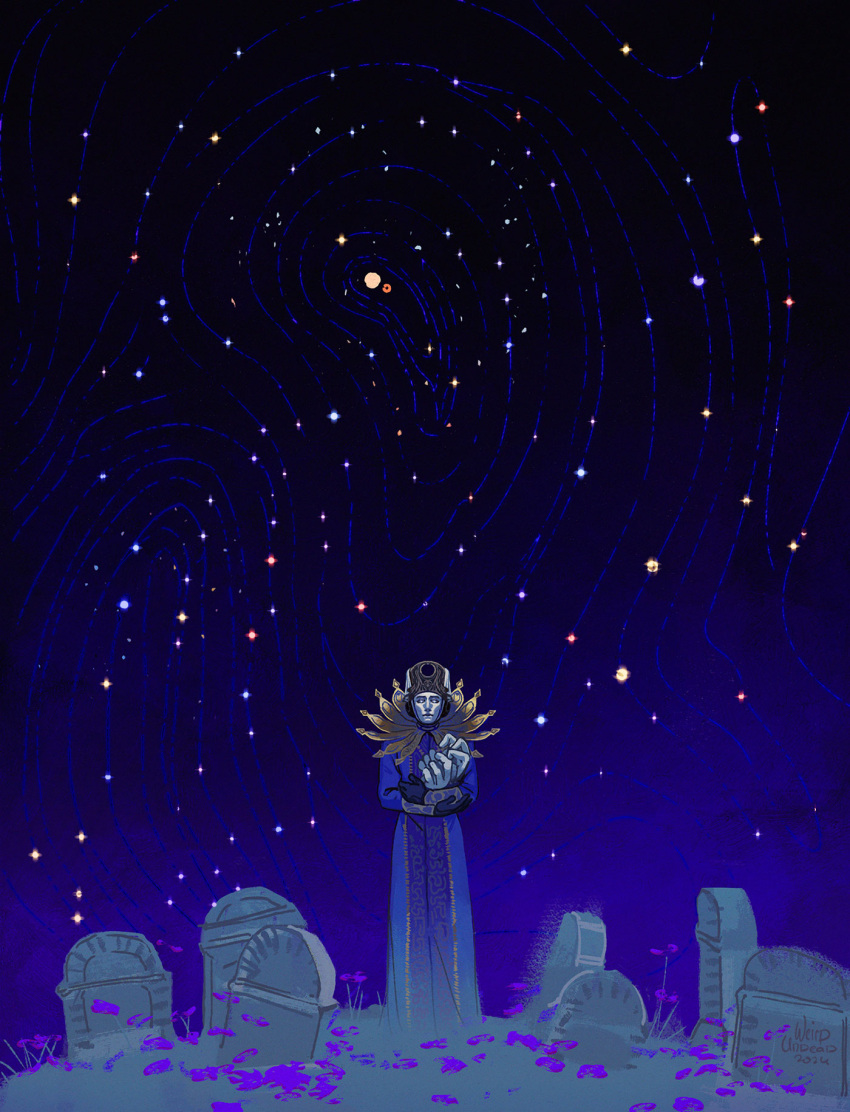 1boy, black_gloves, blue_background, blue_robe, closed_mouth, count_ymir, elden_ring, elden_ring:_shadow_of_the_erdtree