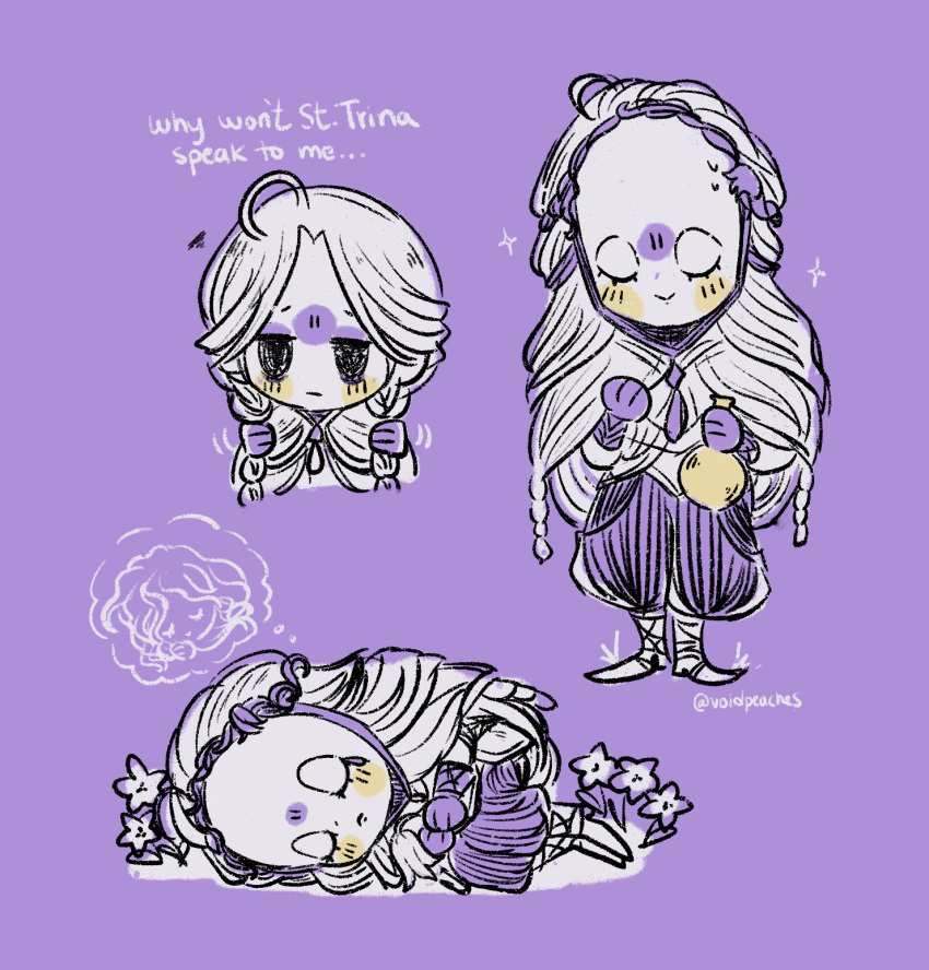 1boy, black_pants, bottle, braid, chibi, cloak, elden_ring, elden_ring:_shadow_of_the_erdtree