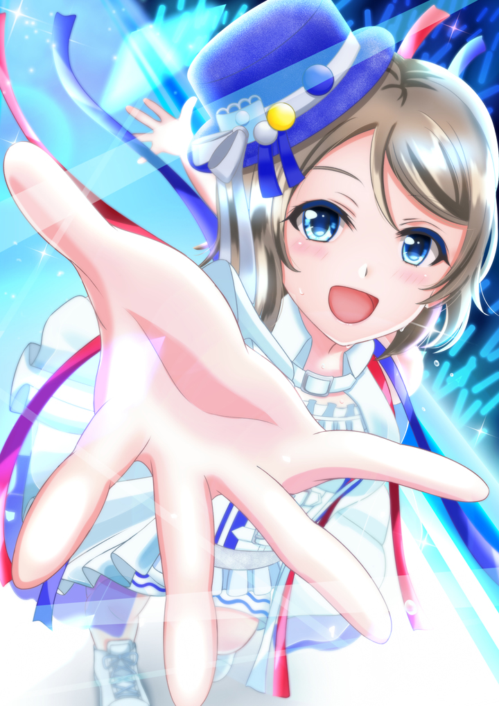 1girl, beginners_sailing, blue_eyes, blush, brown_hair, choker, do10nn, frills