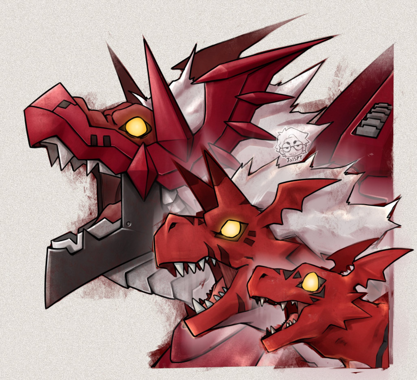 artist_logo, artist_name, close-up, colored_sclera, colored_skin, cyborg, digimon, digimon_(creature)