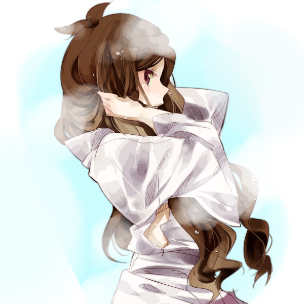 84k, alternate_costume, alternate_hairstyle, antenna_hair, brown_eyes, brown_hair, japanese_clothes, kimono