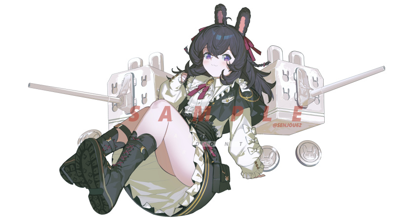 1girl, :3, animal_ears, ass, belt, black_bag, black_belt, black_capelet