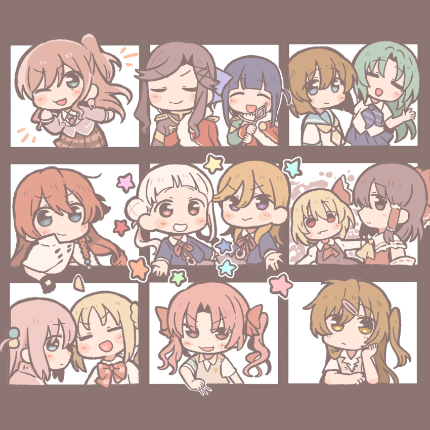 6+girls, :3, ahoge, arashi_chisato, ascot, bad_id, bad_twitter_id, bang_dream!