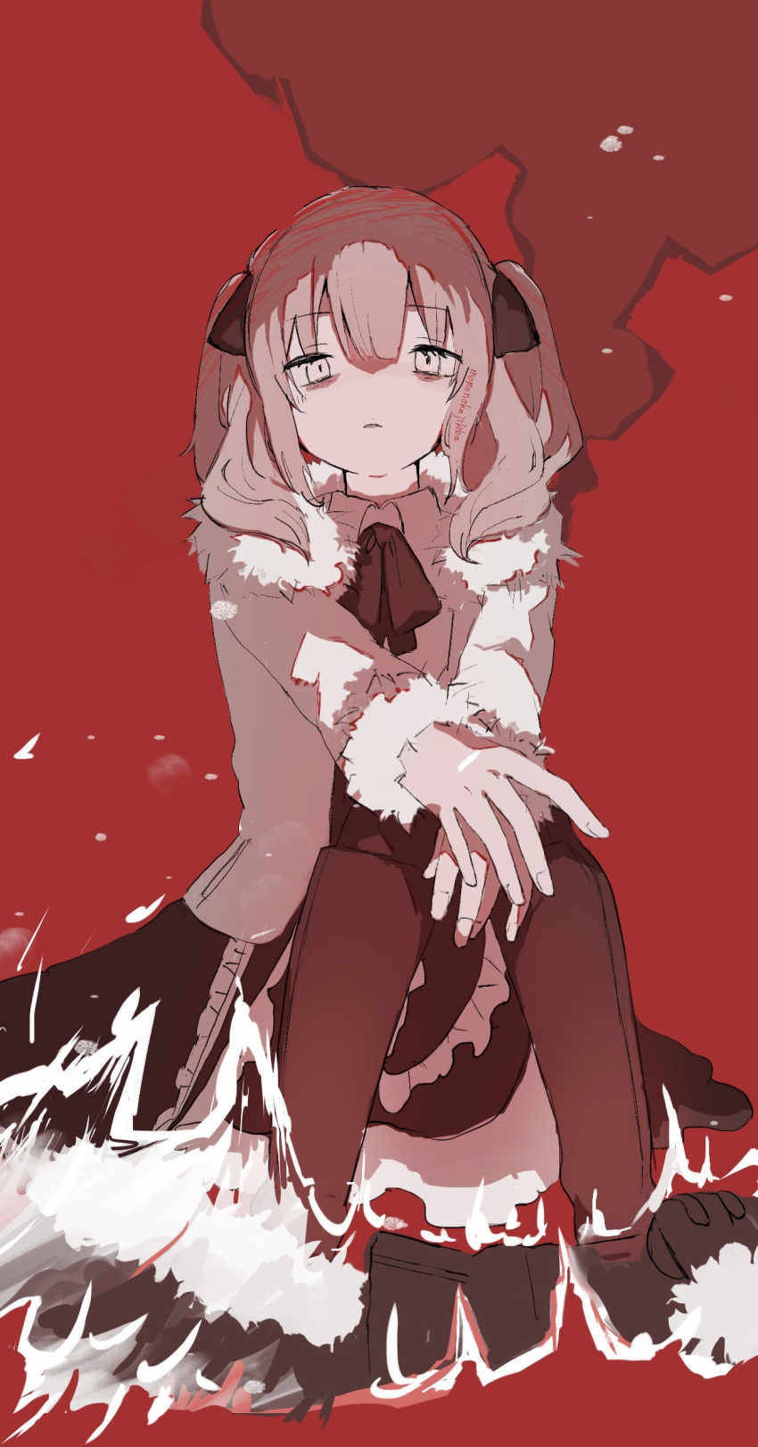 1girl, absurdres, ada_(iyowa), adipocere_(vocaloid), artist_name, bags_under_eyes, between_legs, coat