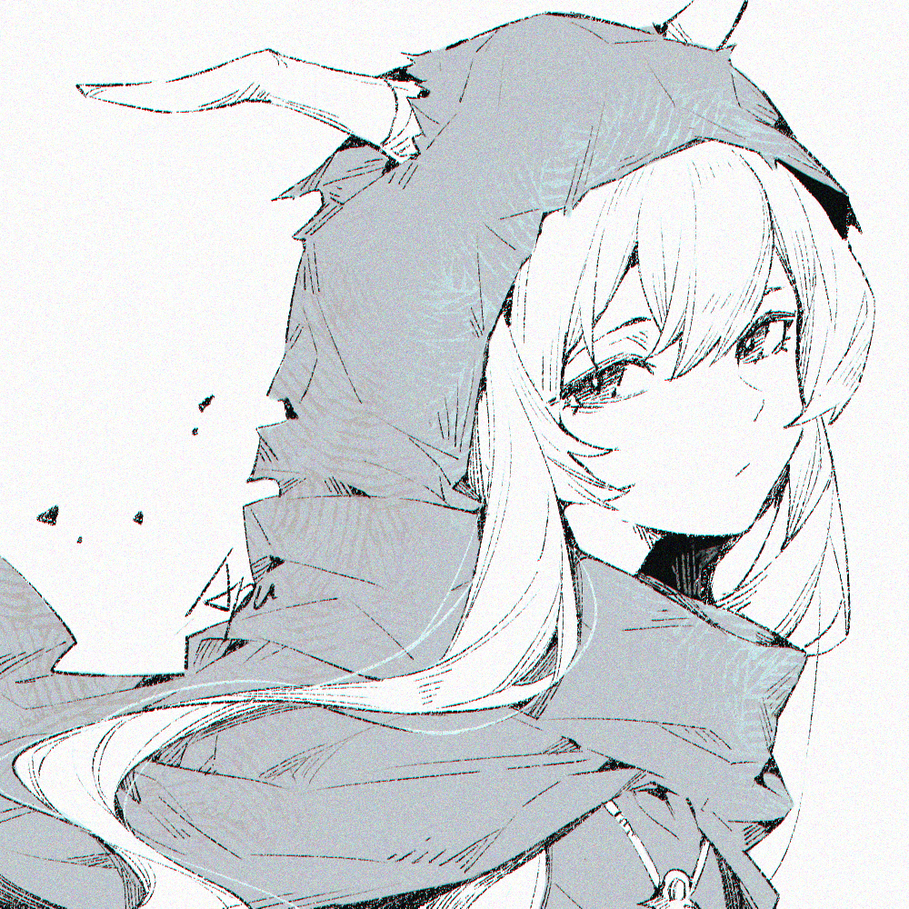 1girl, apu-chm, arknights, chinese_commentary, closed_mouth, commentary_request, expressionless, grey_background