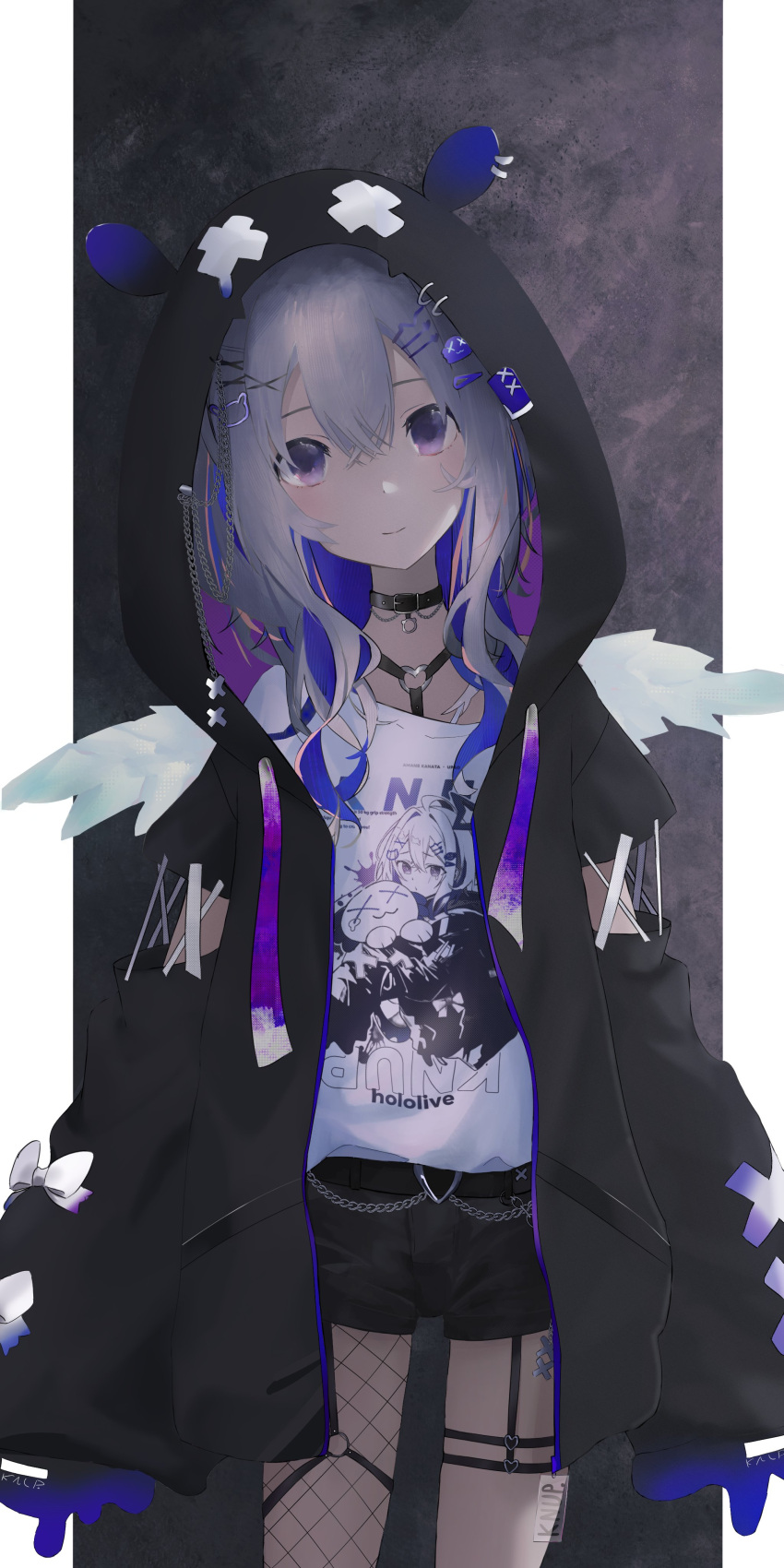 1girl, absurdres, amane_kanata, amane_kanata_(punk_rock), highres, hololive, looking_at_viewer, oooku98