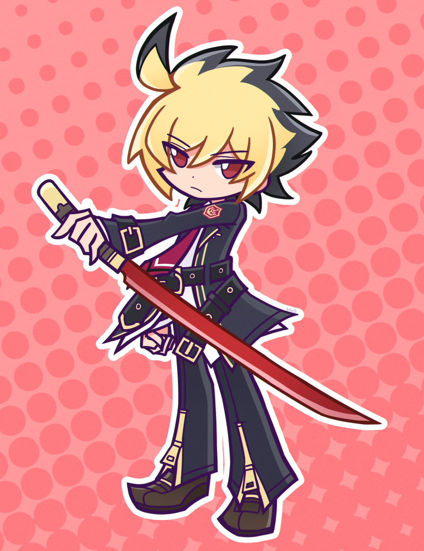 1boy, absurdres, ahoge, b1n04, black_hair, blonde_hair, highres, kido_hyde