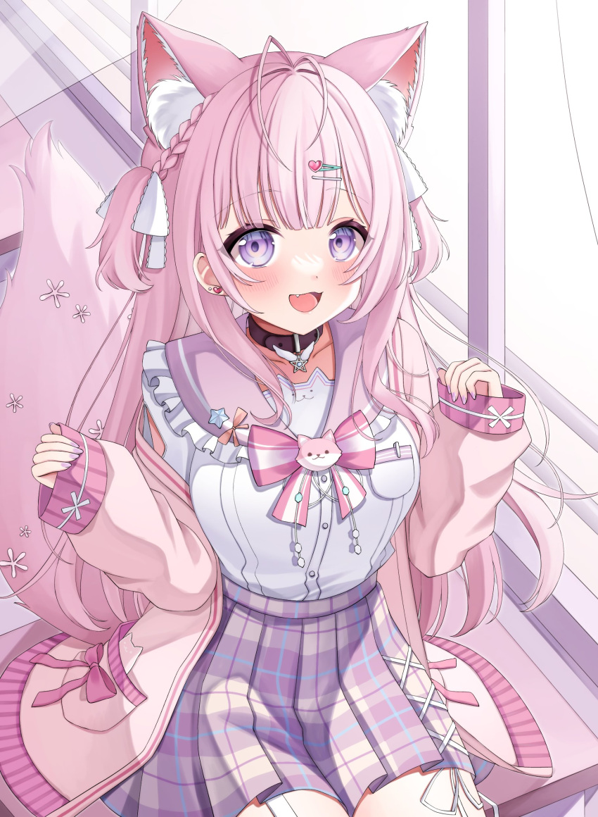 1girl, :3, absurdres, animal_ear_fluff, animal_ears, antenna_hair, arm_cutout, belt