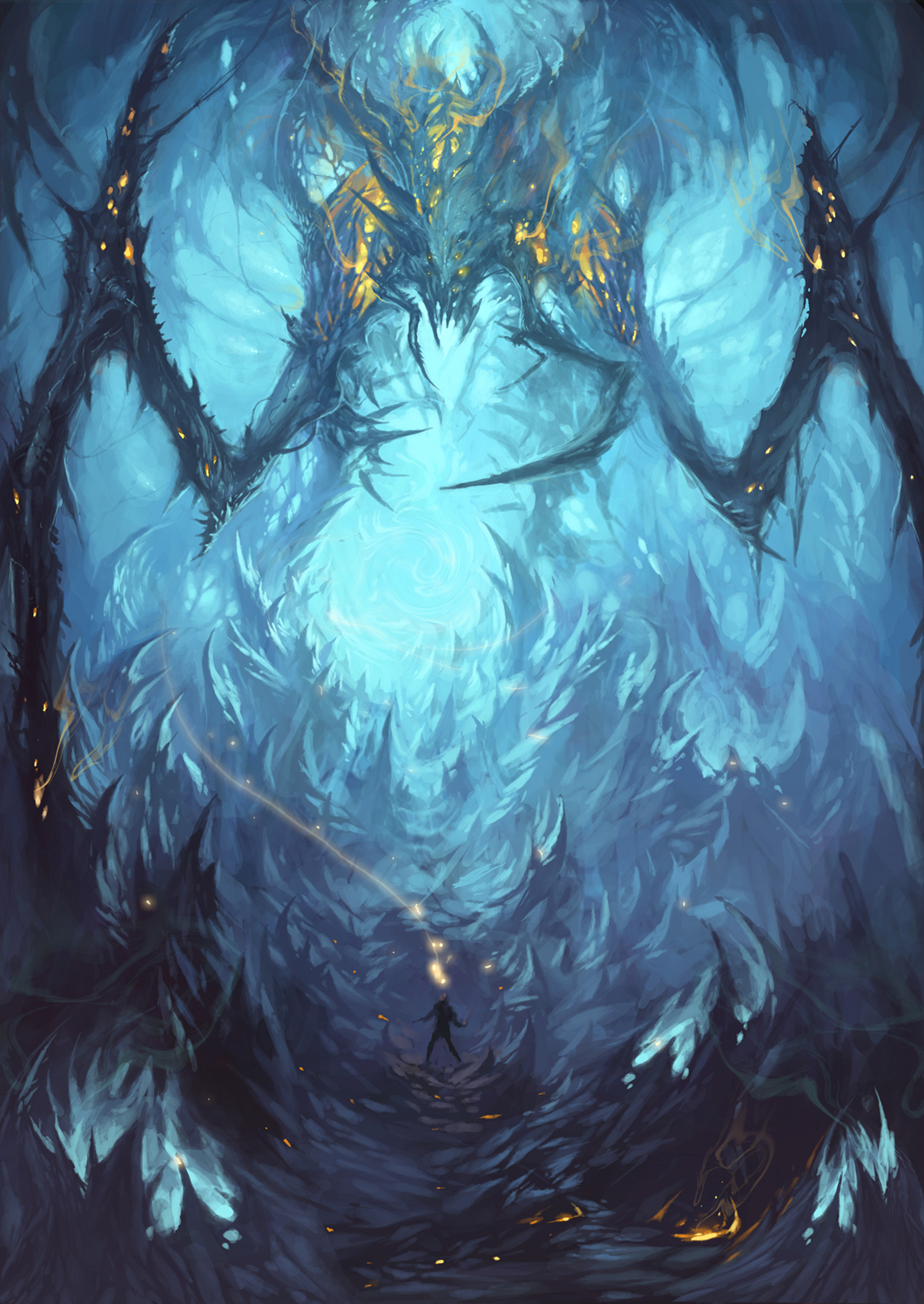 cave, cyl1981, highres, monster, original