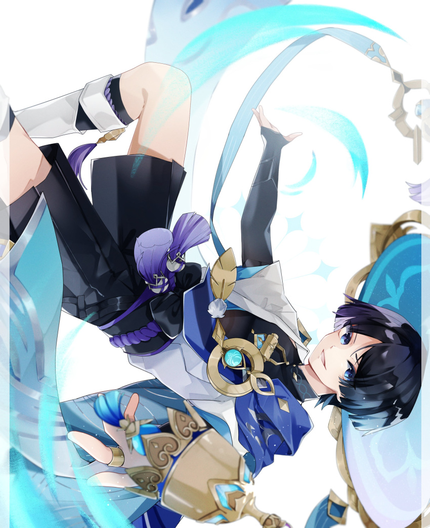1boy, absurdres, bell, black_bow, black_hair, black_sash, black_shirt, black_shorts
