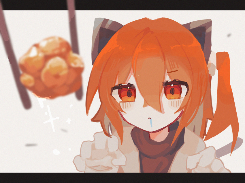 1girl, a.i._voice, adachi_rei, animal_ears, black_shirt, blurry, blush, cat_ears