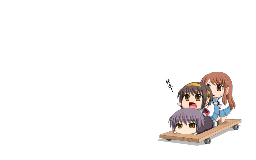 asahina_mikuru, brown_hair, chibi, gensou_ninja, nagato_yuki, seifuku, short_hair, suzumiya_haruhi, suzumiya_haruhi_no_yuuutsu