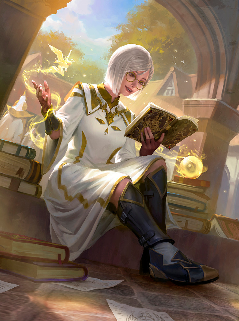 1girl, amber_eyes, book, dutch_angle, energy_ball, fingerless_gloves, flesh_and_blood, gloves