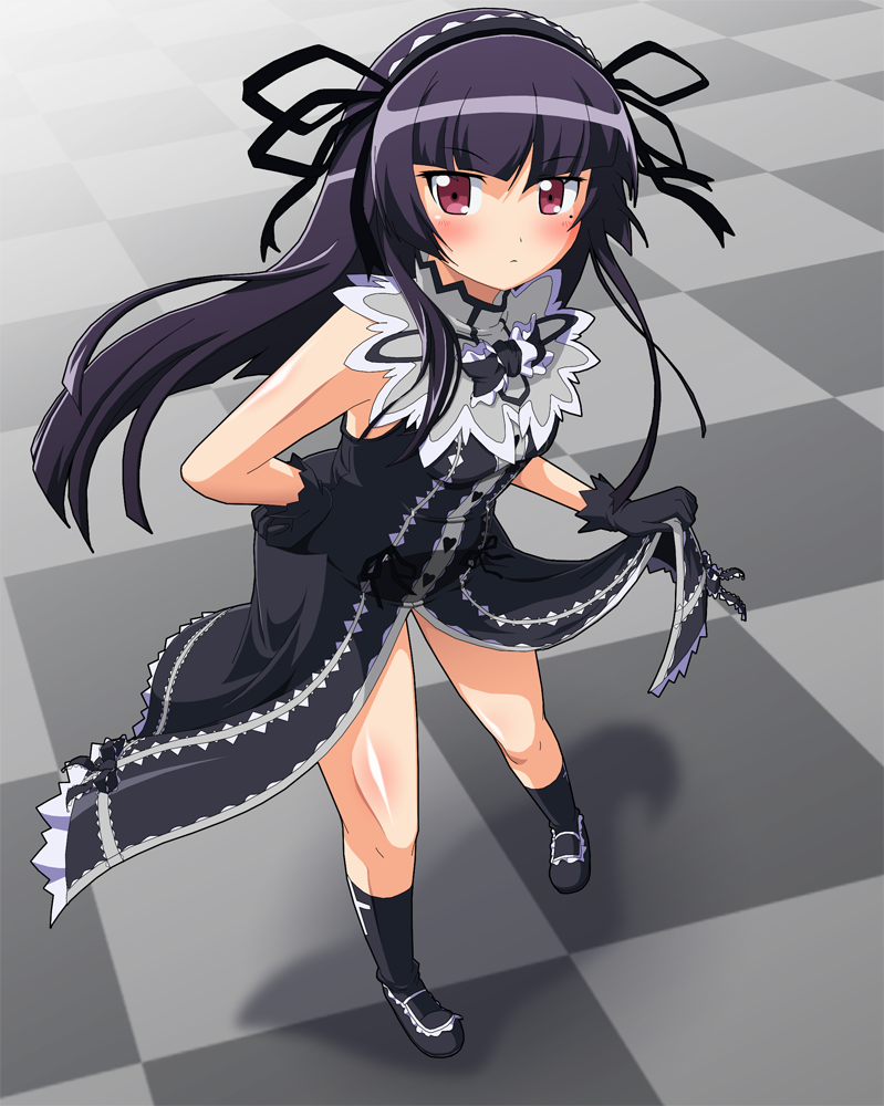 black_legwear, black_socks, blush, demonbane, etheldreda, etheldreda_(coslpay), gloves, gokou_ruri