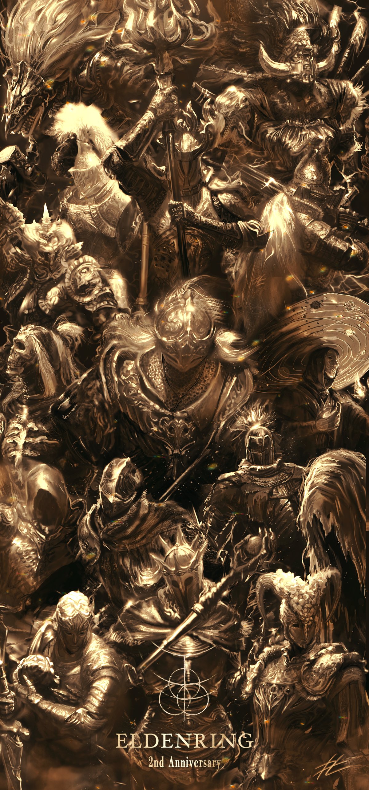 1girl, 6+boys, absurdres, animal_head, anniversary, armor, armored_animal, assassin