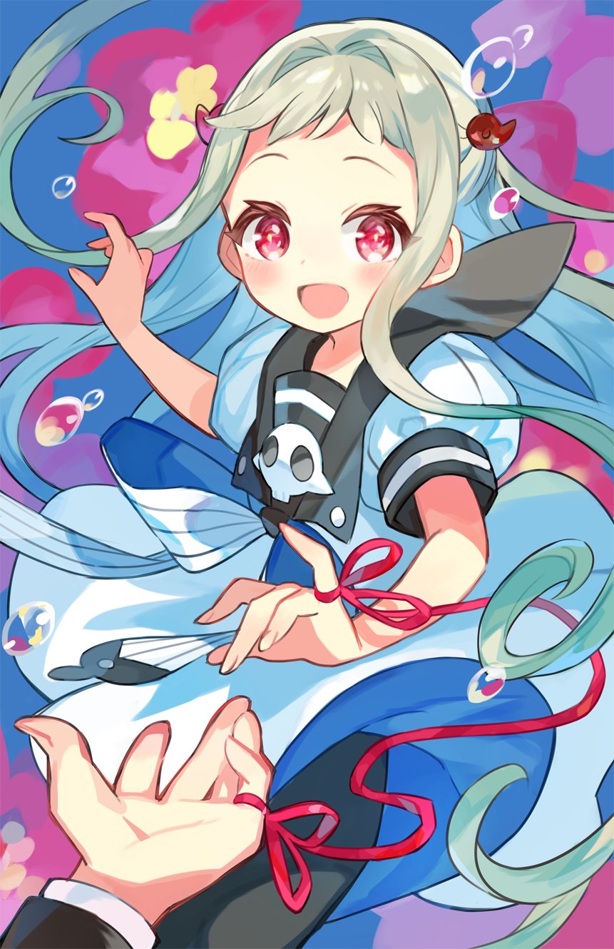 1boy, 1girl, dress, hanako_(jibaku_shounen_hanako-kun), highres, jibaku_shounen_hanako-kun, kanyoko_(yuzukano_17), long_hair