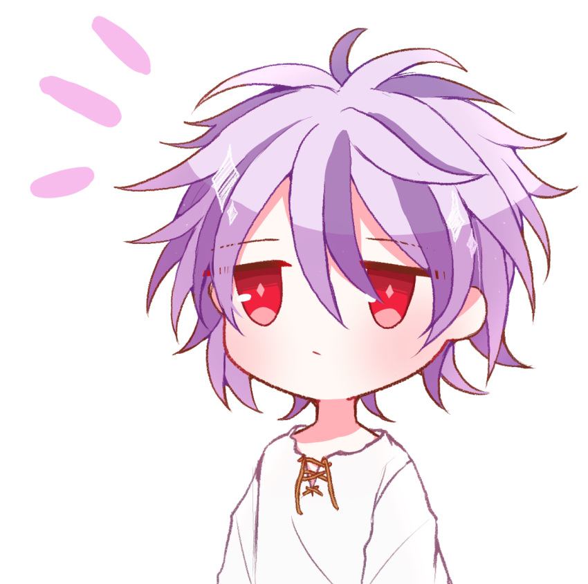 1boy, :/, closed_mouth, commentary_request, long_sleeves, male_focus, marukura, multicolored_hair