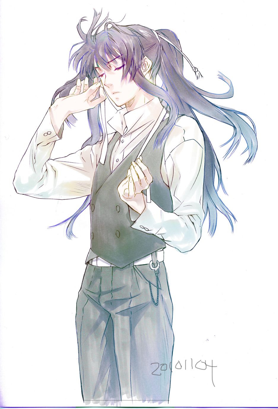 formal, highres, kanda_yuu, long_hair, male, six-u