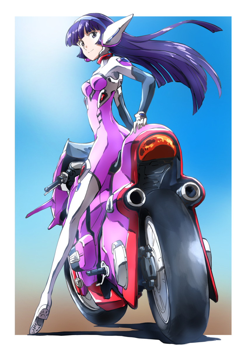 1girl, biker_clothes, bikesuit, bodysuit, breasts, full_body, grendizer, grendizer_(grendizer_u)
