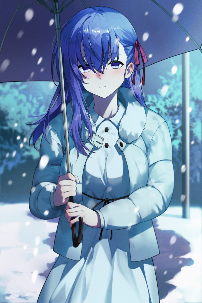 1girl, absurdres, buttons, closed_mouth, commentary, dress, fate/stay_night, fate_(series)